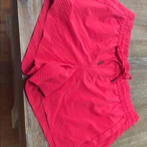 Red Athleta shorts